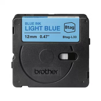 Lipnių etikečių juostelė Brother BTAG-L33 mėlyna ant šviesiai mėlynos 1,2 cm 4 m