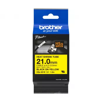 Brother HSE-651E termosusitraukianti juosta kabeliams žymėti, geltona, 17.7 mm