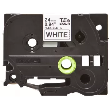 Laminuota juosta Brother TZEFX251 juoda ant baltos 2,4 cm