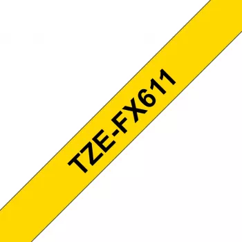 Brother TZE-FX611 etikečių juosta juoda ant geltonos 6 mm x 8 m