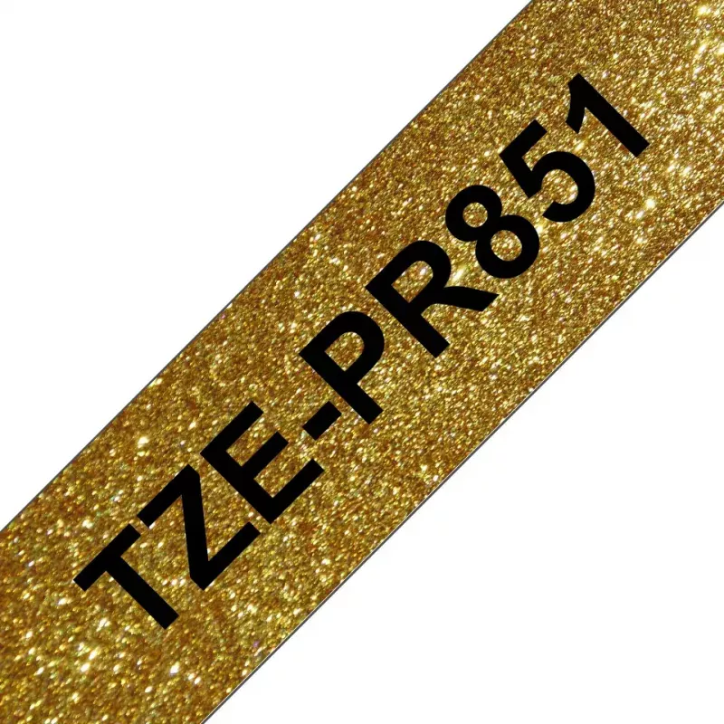 Brother TZE-PR851 lipnioji juosta juoda ant auksinio fono, 24 mm x 8 m