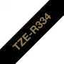 Brother TZE-R334 lipdukų juosta Auksas ant juodo