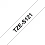 Brother TZE-S121 laminuota lipni juosta etiketėms, 9 mm × 8 m, ypač stiprus lipnumas