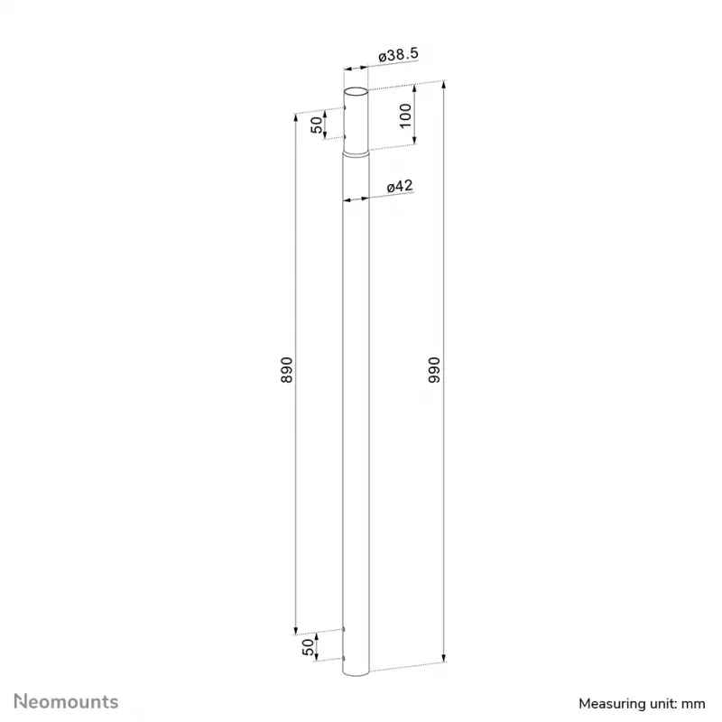 Neomounts ACL25-500BL Prailginimo stulpas projektoriaus lubiniam laikikliui - aukštis 89 cm