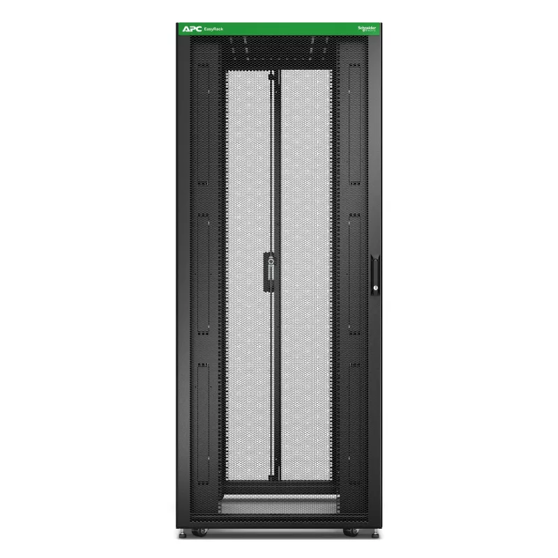 APC Easy Rack ER8202 42U stovas, juodas, su stogu, ratukais, kojelėmis, 4 laikikliais ir šoninėmis plokštėmis, be dugno, 1991x800x1000 mm