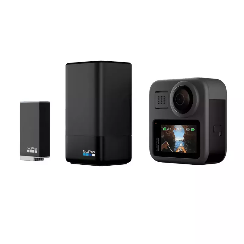 GoPro MAX Dual Charger + Enduro Battery 1600 mAh įkroviklis ir atsarginė baterija