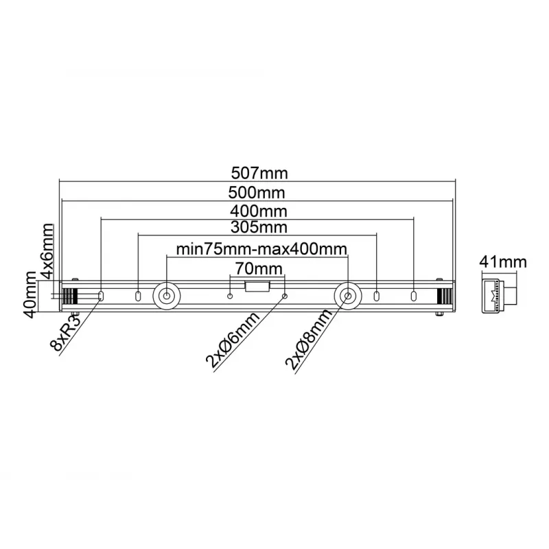Multibrackets M Universal Wallmount Black Small – fiksuotas itin plonas sieninis laikiklis