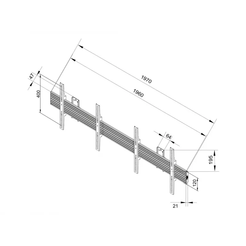 Multibrackets M Wallmount Pro MBW2U fiksuotas juodas sieninis laikiklis dviems ekranams