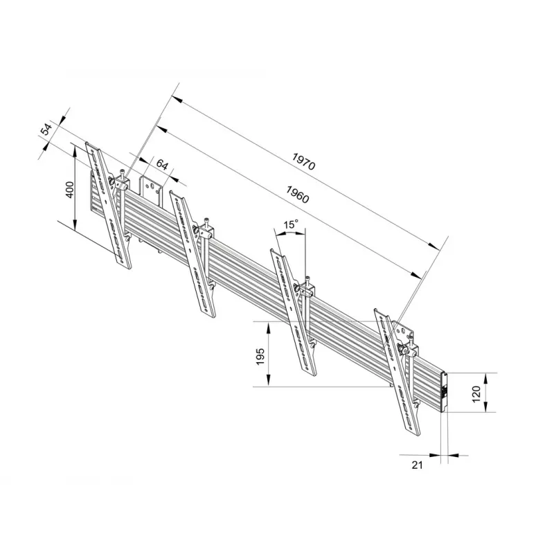 Multibrackets M Wallmount Pro MBW2U Tilt Black sieninis laikiklis