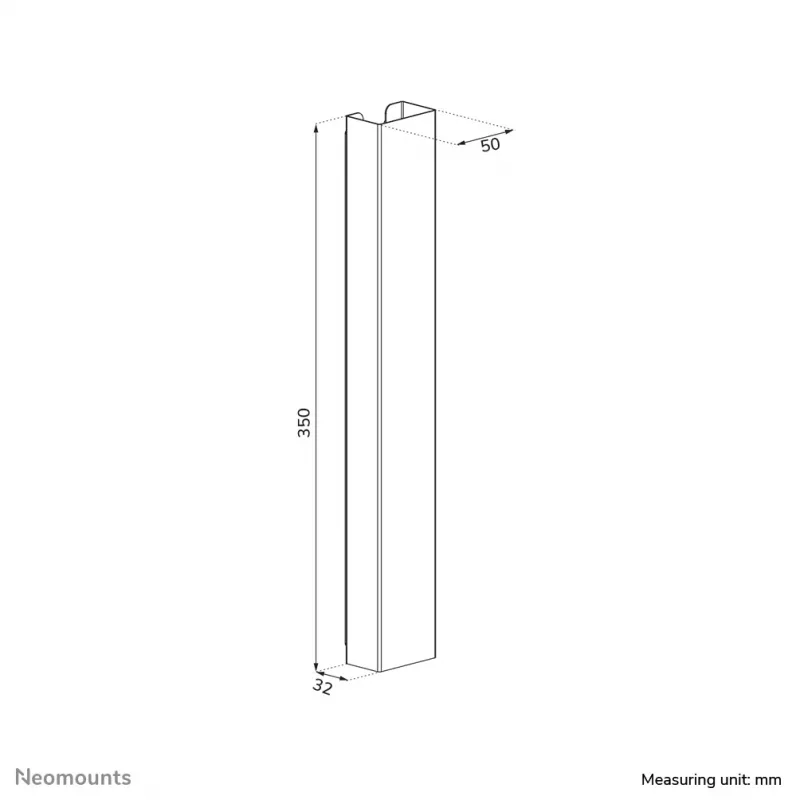 Kabelių dangtelis Neomounts ADS06-123WH magnetinis baltas reguliuojamo aukščio stalams keliems kabeliams