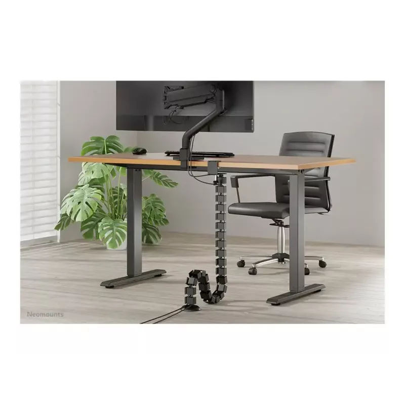 Laidų šukos su spaustuku Neomounts ADS06-131BL, universalus kabelių valdymas, juoda