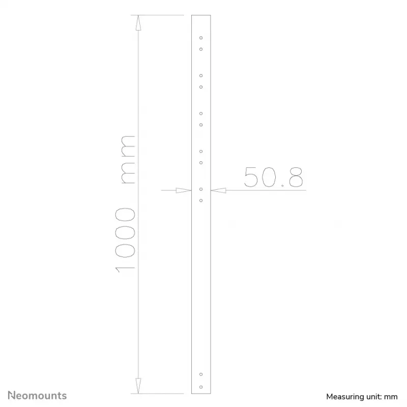 Neomounts FPMA-CP100BLACK Prailginimo stulpas TV lubiniam laikikliui - aukštis 100 cm