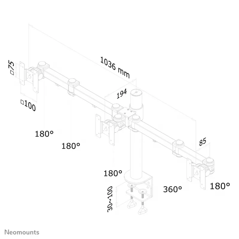 Neomounts FPMA-D960D3 monitorių laikiklis 10-21 colių
