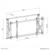 Neomounts LED-VW1750BLACK fiksuotas sieninis laikiklis vaizdo sienai, 32 inch–55 inch, 35 kg, VESA 200x200–600x400, juodas