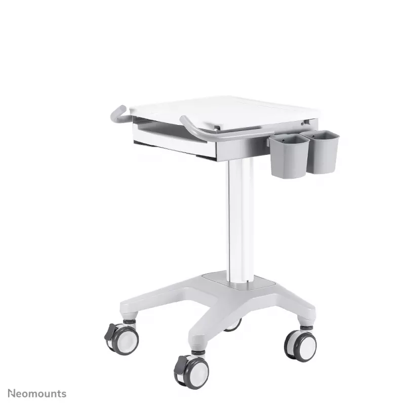 Neomounts MED-M200 mobilus multimedijos vežimėlis iš aliuminio, baltas, 1080 mm