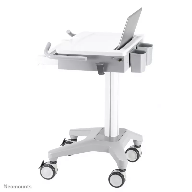 Neomounts MED-M200 mobilus multimedijos vežimėlis iš aliuminio, baltas, 1080 mm