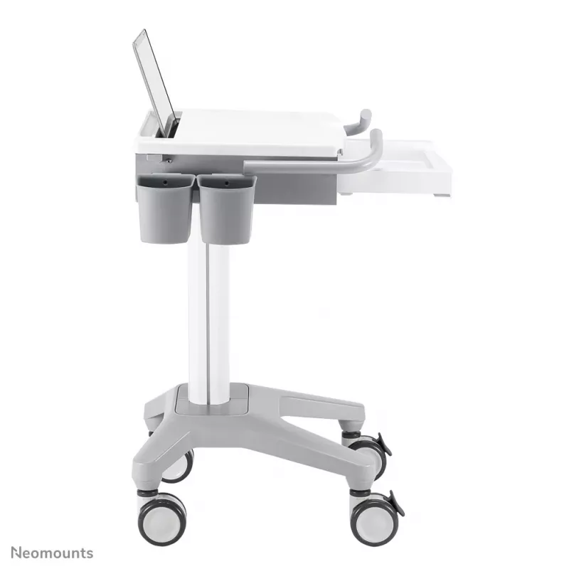 Neomounts MED-M200 mobilus multimedijos vežimėlis iš aliuminio, baltas, 1080 mm