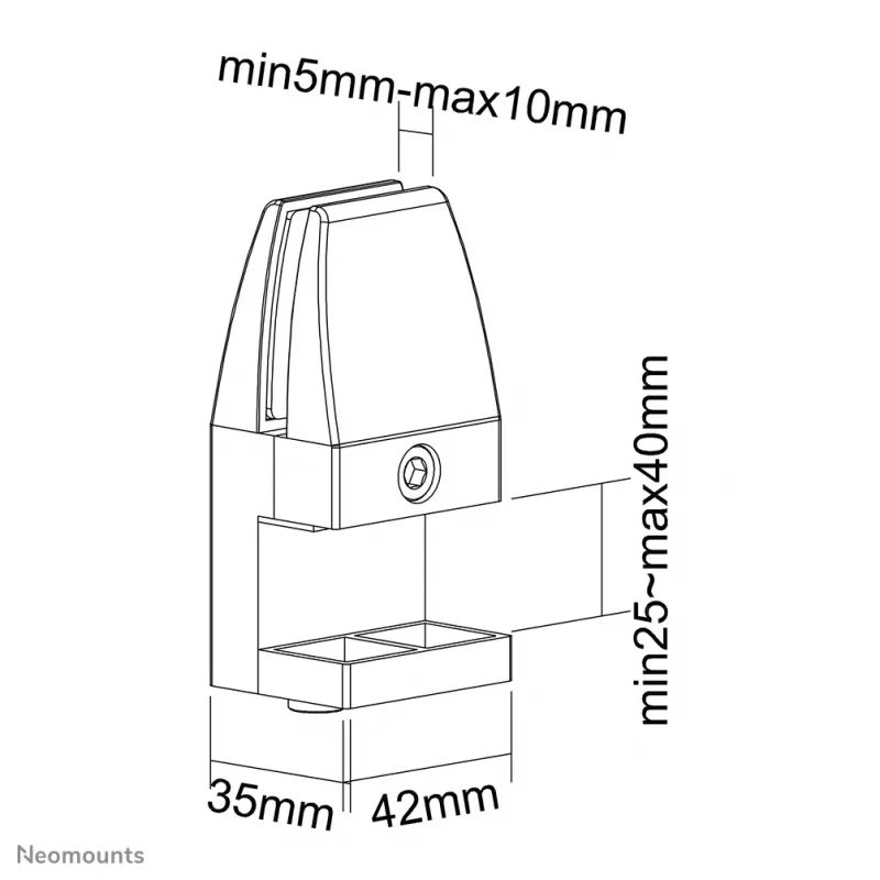 Neomounts NS-CLMP40BLACK stalo spaustuvų rinkinys (2 vnt.) – maks. 5 kg