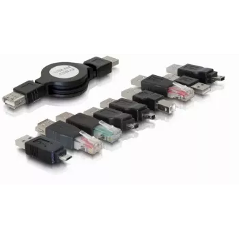 USB adapterių rinkinys DeLOCK 18612 juodas 10 dalių