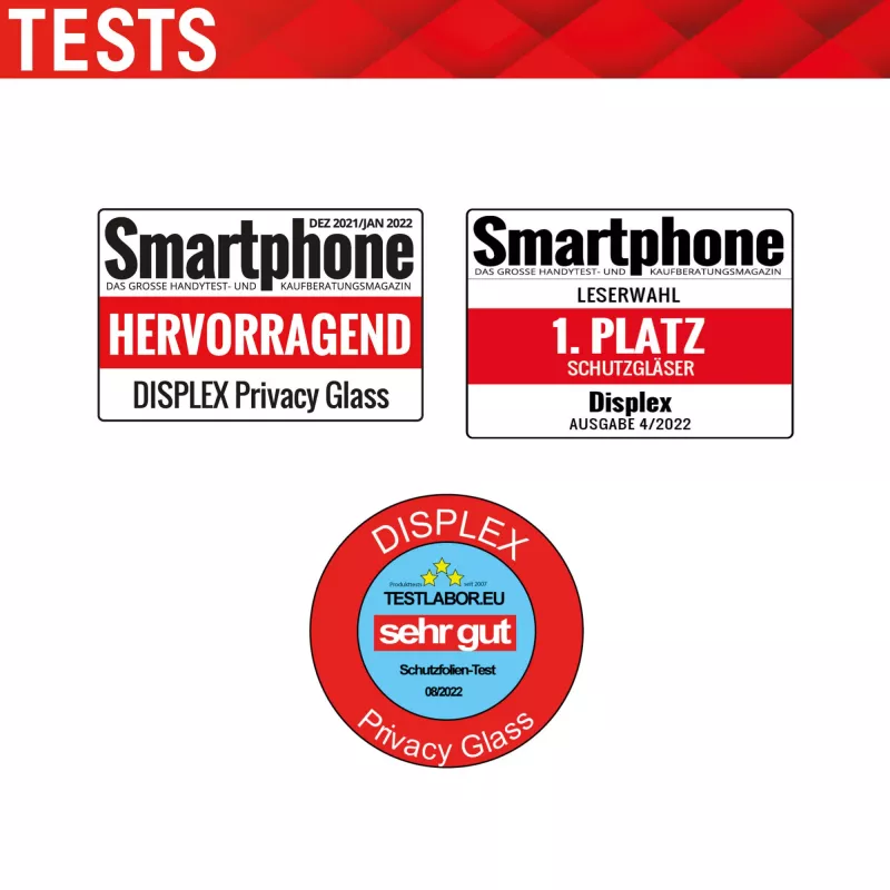 Displex privatumo apsauginis stiklas (10H), skirtas Apple iPhone 13/13 Pro/14/16e/17e, su Eco montavimo rėmeliu