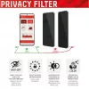 Displex privatumo apsauginis stiklas (10H), skirtas Apple iPhone 13/13 Pro/14/16e/17e, su Eco montavimo rėmeliu