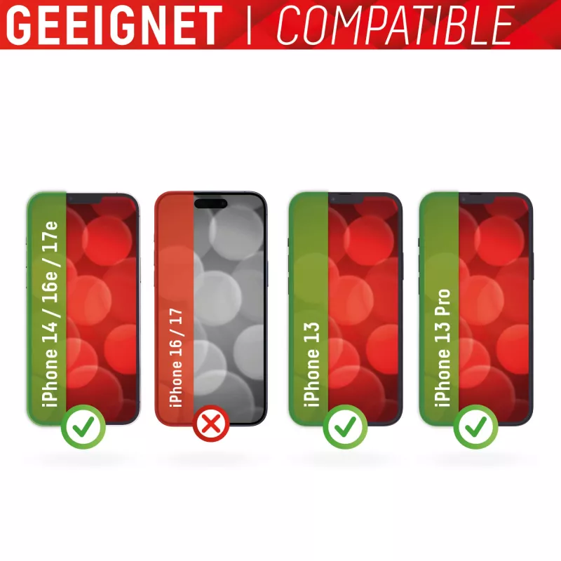 Displex privatumo apsauginis stiklas (10H), skirtas Apple iPhone 13/13 Pro/14/16e/17e, su Eco montavimo rėmeliu