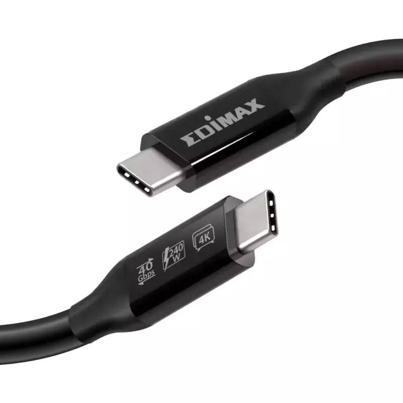 Laidas Edimax UC4 0,5 m 40 Gbit/s Juodas Vyriškas Į Vyrišką