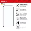 Displex Full Cover ekrano apsauginis stiklas (10H), Apple iPhone 15/15 Pro, Eco montavimo rėmelis, pilnas dengimas