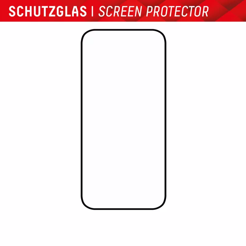 Displex Full Cover ekrano apsauginis stiklas (10H), Apple iPhone 15/15 Pro, Eco montavimo rėmelis, pilnas dengimas