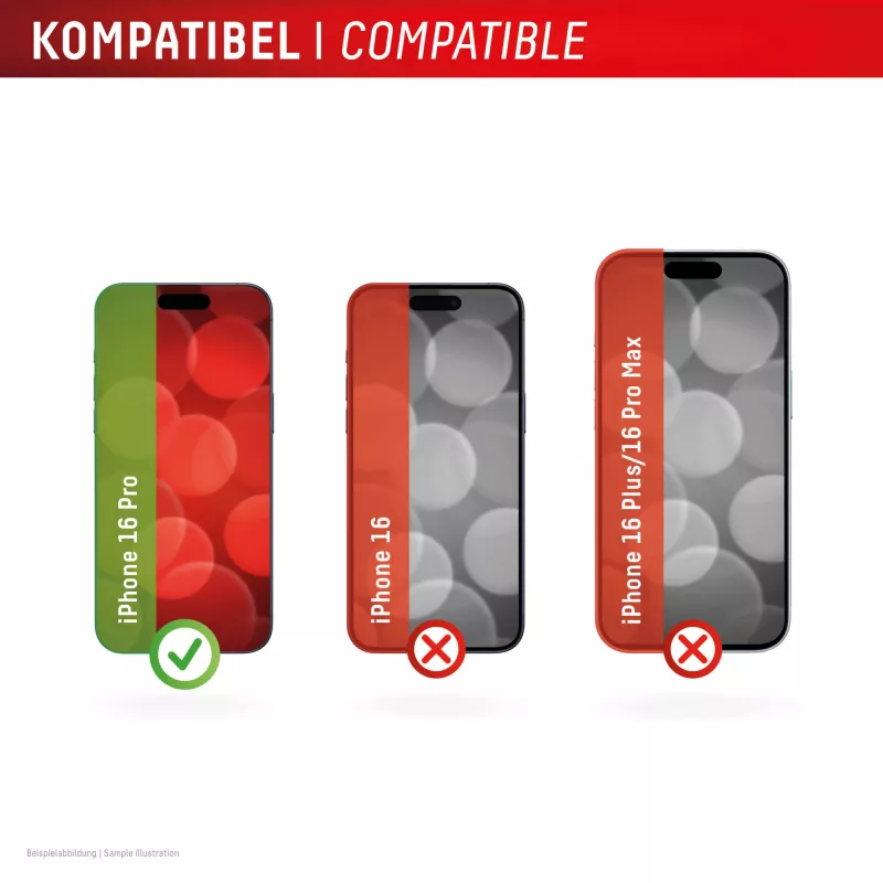 Displex Screen Protector + Dėklas, Apple iPhone 16 Pro, Eco montavimo rėmelis, atsparus įbrėžimams