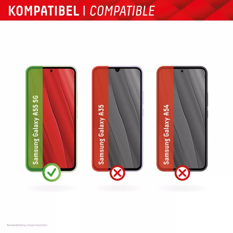 Displex apsauginis stiklas + dėklas Samsung Galaxy A55 5G, EASY-ON® Eco montavimo rėmelis, atsparus įbrėžimams