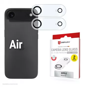 Displex Full Cover Camera Lens Glass iPhone Air, 10H, Viso Kameros Modulio Apsauginis Stiklas, Greitas Montavimas, 2 Vnt.