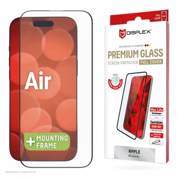 Displex Premium Screen Protector (visiškas padengimas, 10H) Apple iPhone Air, Eco montavimo rėmelis, visiškas padengimas