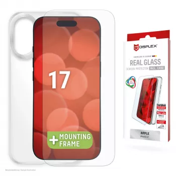 Displex Screen Protector + Dėklas Apple iPhone 17, Eco Montavimo Rėmelis, atsparus įbrėžimams