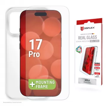Displex Screen Protector + Dėklas, Apple iPhone 17 Pro, Eco montavimo rėmelis, atsparus įbrėžimams