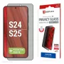 Displex privatumo ekrano apsauginis stiklas (10H) Samsung Galaxy S24/S25 su Eco tvirtinimo rėmeliu, privatumo filtras