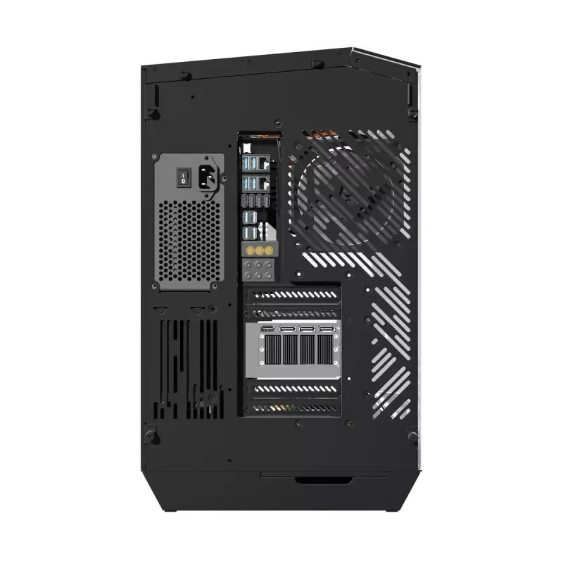 Korpusas DarkFlash DY470 Full Tower – Juodas, SPCC, palaiko ITX/ATX, HDD 3,5 col./2,5 col., 1x galinis 120 mm, šoniniai 120 mm ventiliatoriai