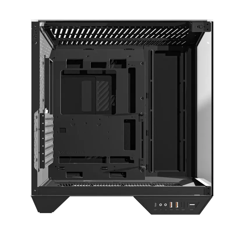 Korpusas DarkFlash DY470 Full Tower – Juodas, SPCC, palaiko ITX/ATX, HDD 3,5 col./2,5 col., 1x galinis 120 mm, šoniniai 120 mm ventiliatoriai