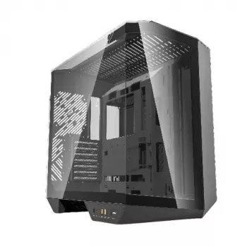 Korpusas DarkFlash DY470 Full Tower – Juodas, SPCC, palaiko ITX/ATX, HDD 3,5 col./2,5 col., 1x galinis 120 mm, šoniniai 120 mm ventiliatoriai