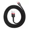 USB-A – Lightning laidas Baseus CALKLF-C19 2 m – aliuminio korpusas, 1,5 A, juodai raudonas