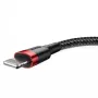 USB-A – Lightning laidas Baseus CALKLF-C19 2 m – aliuminio korpusas, 1,5 A, juodai raudonas