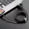 USB A – Lightning laidas Baseus Cafule (CALKLF-CG1) — nailoninis pintas, QC3.0 1,5 A, 2 m, pilkas/juodas