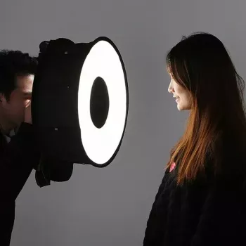 Softbox difuzorius Puluz PU5145 45 cm apvalus lengvas fotografijos apšvietimui