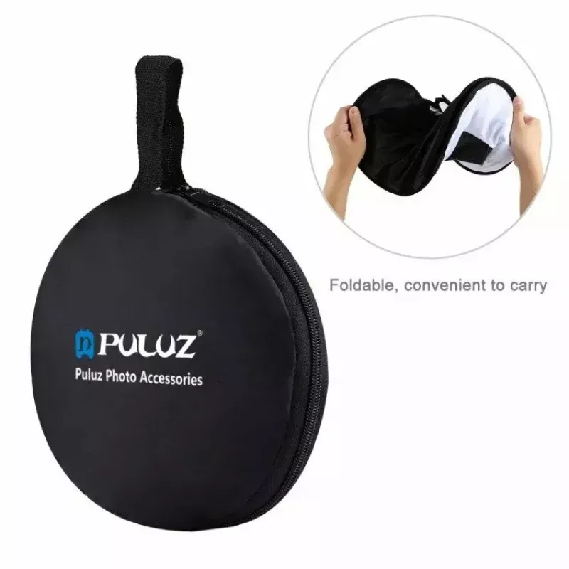 Softbox difuzorius Puluz PU5145 45 cm apvalus lengvas fotografijos apšvietimui
