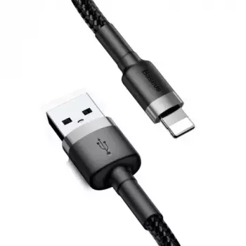 Baseus CALKLF-AG1 Nailono duomenų ir įkrovimo laidas USB-C QC3.0 2.4A į Lightning 0.5m juoda, pilka