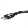 Baseus CALKLF-AG1 Nailono duomenų ir įkrovimo laidas USB-C QC3.0 2.4A į Lightning 0.5m juoda, pilka