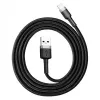Baseus CALKLF-AG1 Nailono duomenų ir įkrovimo laidas USB-C QC3.0 2.4A į Lightning 0.5m juoda, pilka