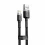Baseus CALKLF-AG1 Nailono duomenų ir įkrovimo laidas USB-C QC3.0 2.4A į Lightning 0.5m juoda, pilka