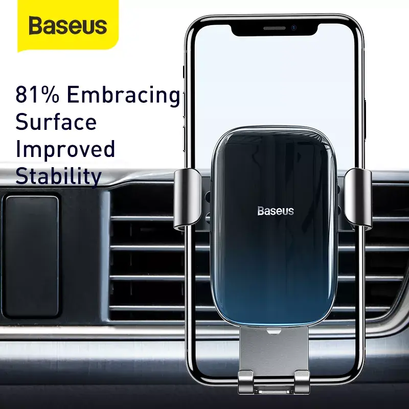 Pasyvus laikiklis Baseus Glaze Gravity Mobilusis telefonas Juodas