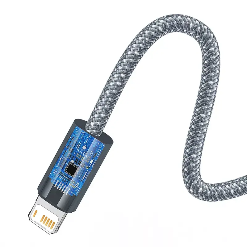 Baseus Dynamic 2 m pilka Lightning – USB A laidas